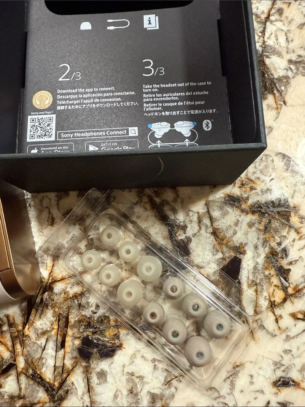 Sony WF-1000XM3 Wireless Earbuds with Bronze Charging Case